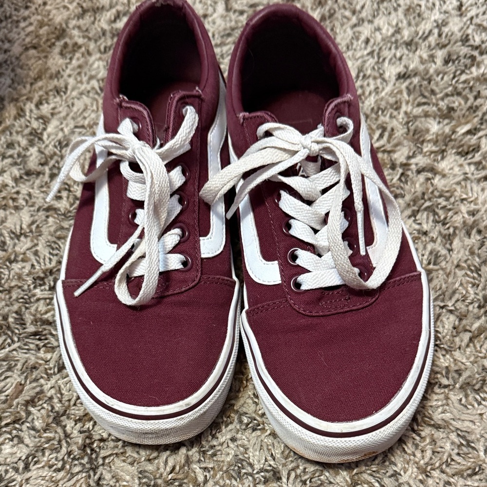 Burgundy Canvas VANS NWOT